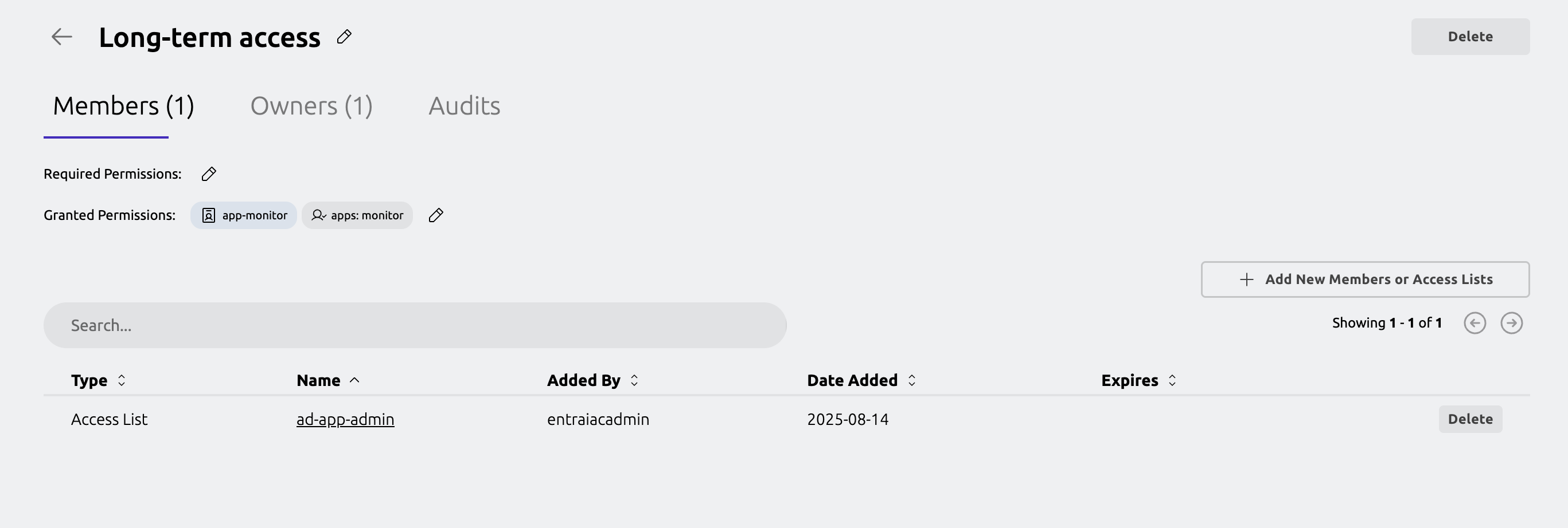 Teleport long term access list